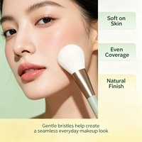 Ensemble de pinceaux de maquillage en bois vert clair, 8 pièces, poils synthétiques blancs doux, pour poudre, fard à paupières, correcteur, pinceaux cosmétiques