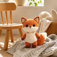 Porte-clés en peluche personnalisé de luxe, unique, durable, premium, adorable, fait main, en forme de renard, tricoté sur mesure