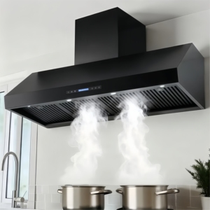 Campana de Cocina Industrial de 48 Pulgadas y 2000m³/h con Cuerpo de Acero Inoxidable, Motores Dobles, Filtro de Deflector, 3 Velocidades, Luces LED - Product Image 1