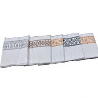 Écharpe Turban Designer en Voile Blanc Anti-Boulochage Brodé, Tissé, de Qualité Supérieure, Style Africain Emma Soudanais Arabe, Meilleure Vente