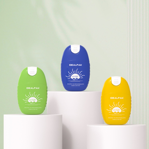 Emballage de bouteille de protection solaire en plastique <span class=keywords><strong>fluide</strong></span> personnalisé écologique avec bouchon à rabat - Product Image 3