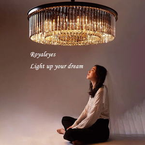 OEM all'ingrosso personalizzato fascia alta K9 <span class=keywords><strong>classico</strong></span> di lusso <span class=keywords><strong>moderno</strong></span> appeso soffitto ciondolo <span class=keywords><strong>lampadario</strong></span> di cristallo per Hotel Dinning soggiorno - Product Image 3