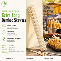 Brochettes épaisses en bambou naturel pour maïs en épi, avec bâtonnets ronds robustes de qualité alimentaire pour barbecue et grillades en extérieur, vente en gros