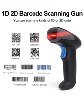 Escáner de Código de Barras 2D Inalámbrico de Largo Alcance, Interfaz USB, Escaneo de Alta Velocidad, Control de Inventario Minorista - Alta Disponibilidad