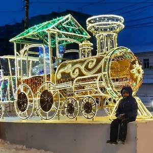 Escultura Luminosa LED 3D con Forma de Tren para Decoración Navideña en Exteriores, con Clasificación IP65, para Plazas y Centros Comerciales - Product Image 1