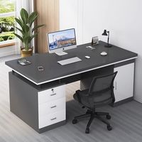 Ensemble bureau et chaise de bureau, design moderne et simple, durable, avec tiroir, surface en bois aggloméré, bureau d'ordinateur