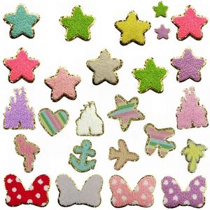 New Iron On/sticker Glitter Edge Colorful Thread Embroidered Heart Flight Shape Patch for Kid's Clothes - Product Image 1