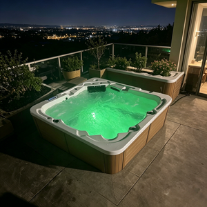 <span class=keywords><strong>Spa</strong></span> extérieur moderne pour 5 personnes avec 2 longues couchettes et 3 sièges, doté de couvertures de bain à remous et d'une fonction de massage - Product Image 4