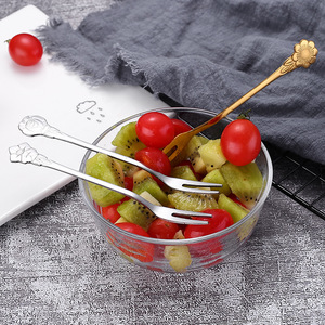 Fourchette à fruits en acier inoxydable, fourchette à deux dents, fourchette à fleurs de cerisier, fourchette à dessert japonaise, fourchette à gâteau, fourchette à gâteau de lune - Product Image 3
