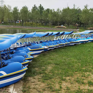 <span class=keywords><strong>Dolphin</strong></span> Electric Boat Hot New Design para niños Autodrenaje Fibra de vidrio Material de acero Equipo de juego de agua para parques - Product Image 6