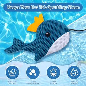 Twin-Pack Hot Tub Scum Absorber Whale Oil Absorbing Floating Sponge Cleaner Outil de nettoyage de piscine pour garder l'eau claire - Product Image 6
