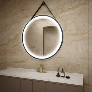 Miroir rond encadrée moderne avec éclairage LED pour appartement et villa, application de conception graphique - Product Image 2