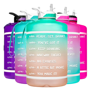 Bouteille d'eau Tritan grande taille, de qualité alimentaire dégradé de couleur, 1 tonne d'eau avec 2 couvercles - Product Image 2