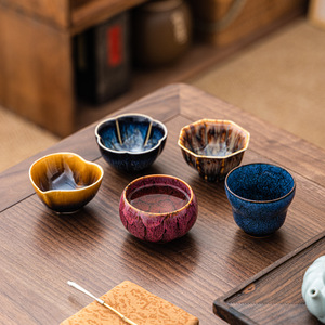 Nouvelle tasse à thé en céramique de style chinois, bol à thé <span class=keywords><strong>Wufu</strong></span> Linmen Kiln Master, tasse à thé personnelle haut de gamme, coffret cadeau - Product Image 4