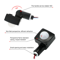 Capteur de mouvement PIR interrupteur de lumière LED intérieur et extérieur sensible aux infrarouges AC 85-265V IP54 temporisation pour l'éclairage domestique