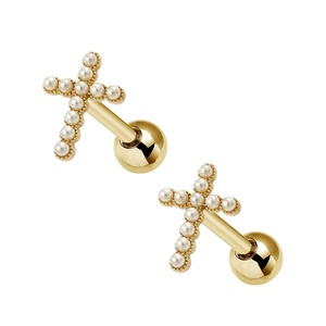 Piercings de estiramiento de oreja de circonita transparente, pendientes de cartílago - Product Image 2