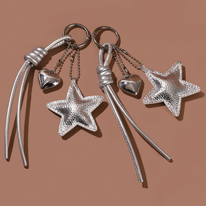 Nouveau breloque étoile DIY style Ins, porte-clés de voiture, pendentif de décoration de sac à dos, souvenir de mariage, cadeau en gros pour femmes - Product Image 1