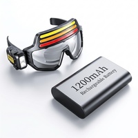 Lampe frontale de protection multicolore avec fonction d'avertissement, rechargeable USB-C, pour camping, patrouille, pêche, torche portable