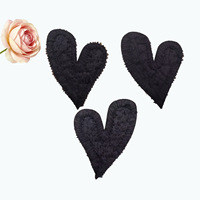 Patch en tissu fait main style bohème avec cœur perlé, applique à volants contrastants, pour décoration de vêtements et sacs DIY