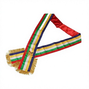 Hand Embroidered Luxury Drum Majors Sashes with Lace Decoration <b>Sew</b>-On Badge Type Safety <b>Pin</b> Attachment Customizable - Product Image 2
