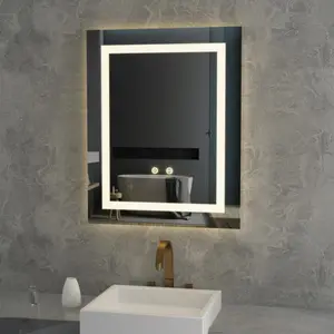 Grosir Mewah Modern Dipasang Di Dinding Pintu Rumah Cermin Led Pintar Defogger Cermin Kamar Mandi LED