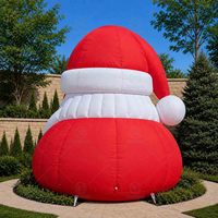 Arche gonflable de Noël Père Noël, décoration géante avec souffleur et cordes de fixation pour décorations de fêtes