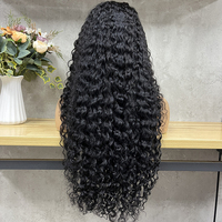 Perruque en dentelle transparente HD en gros avec dentelle frontale bouclée, cheveux naturels noirs
