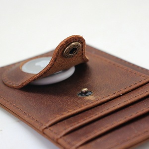 New Slim Minimalist Cowhide Crazy Horse Leather Wallet RFID Anti-Theft Card Holder Featuring Front Pocket 'Find My Wallet' - Product Image 6