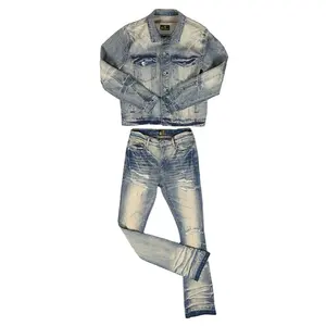 Fertigen Sie hochwertige Anpassung Herren Denim Set Zweiteiliges Fashion Denim Set