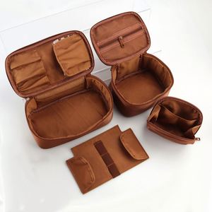 New Portable PU Leather Women Men Cosmetic <b>Bag</b> Case Removable <b>Toiletry</b> <b>Large</b> Capacity Waterproof Portable Travel Wash <b>Bag</b> - Product Image 2