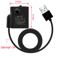 Pompe à eau Submersible pour les animaux de compagnie, port USB, petite taille, filtre d'aquarium, moteur sans balais, accessoires d'aquarium