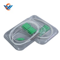 Harga Terjangkau 0.9mm 1x2 1x4 1x8 1x16 1x32 1x64 Mini PLC Splitter dengan Konektor SC/APC/UPC Selubung Serat Optik LSZH/PVC
