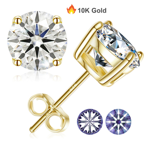 Boucles <span class=keywords><strong>d</strong></span>'oreilles en or véritable 10K pour <span class=keywords><strong>homme</strong></span>, <span class=keywords><strong>pas</strong></span> <span class=keywords><strong>cher</strong></span>, 8 flèches, 8 cœurs, couleur <span class=keywords><strong>D</strong></span>, VVS, Moissanite, <span class=keywords><strong>diamant</strong></span>, classique, 4 broches - Product Image 1