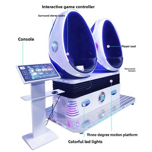 KUBIXION KU-122211 Montagne Russe del Parco <span class=keywords><strong>Giochi</strong></span>, Sedia VR 9D a Forma di Uovo, Costruzione in Fibra di Vetro, Vetro 3D, <span class=keywords><strong>2</strong></span> Posti per Intrattenimento - Product Image 1
