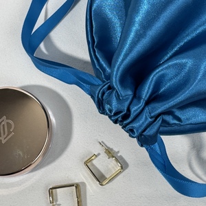 Customized Logo Luxury Satin Drawstring <b>Bags</b> with Silk Screen Printing for Wigs and Hair Promotional Gift Packaging - Product Image 6