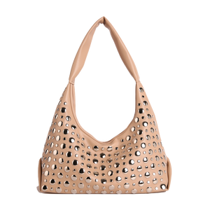 Women's <strong>Studded</strong> Hobo <strong>Bag</strong> Fashion Rivet PU Leather Shoulder <strong>Bag</strong> Daily Tote - Product Image 6