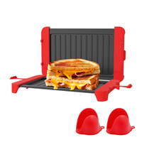 Choix de la famille Non-Stick Micro-ondes Sandwich Maker Grill Base En Alliage D'aluminium Simple Petit Déjeuner Silicone Plateau De Cuisson