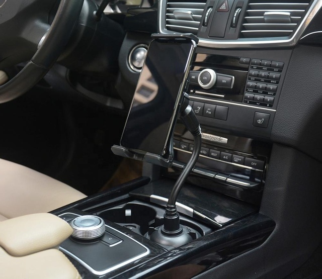 Flexible Neck 2-in-1 Tablet & Smartphone Car Cup Holder Mount for Apple Ipad Pro, Air, Mini, Samsung Galaxy Tab, iPhone Xs Max