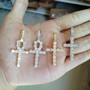 Kalung tembaga gaya Hip-hop dengan zirkon bertatahkan mikro Ankh simbol liontin salib kehidupan untuk trendsetter - Product Image 4