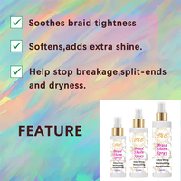 Spray brumisateur personnalisé pour tresses de brume fixation extra sèche rapide pour briller les cheveux