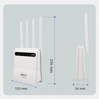 Router CPE Inalámbrico 4G LTE DNEXT OEM con Tarjeta SIM, 600 Mbps, 32 Usuarios, 4 Antenas Externas, en Existencia para Uso Comercial y de Oficina