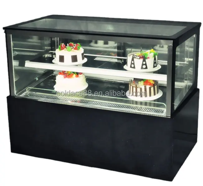 Lock door cake display case cake display cabinet dough display showcase refrigerator 2 layers