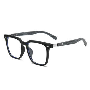 Montures <span class=keywords><strong>de</strong></span> lunettes tendance TR90 effet <span class=keywords><strong>bois</strong></span> pour hommes et femmes, anti-lumière bleue, pour myopie, lunettes carrées classiques - Product Image 1