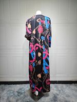 Nouveau Abaya 2025 vêtements islamiques imprimé Cardigan avant ouvert Abaya avec foulard femmes robes été fleur conception XL139