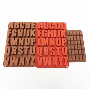 Herbruikbare Vierkante Letters Chocolade Cupcake Siliconen Snoep Schimmel