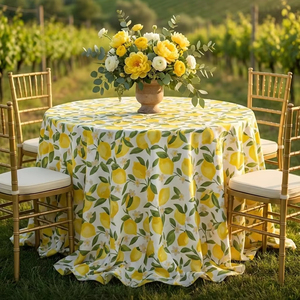 Nappe en polyester réutilisable, design personnalisé, résistante aux taches, imprimée, pour les entreprises de location d'événements commerciaux - Product Image 1