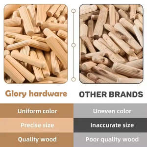 Tiges en bois massif rondes filetées <span class=keywords><strong>pour</strong></span> l'installation d'étagères de panneaux perforés, matériaux <span class=keywords><strong>pour</strong></span> projets de décoration, directement de l'usine - Product Image 2