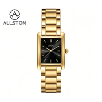 Montre carrée de luxe en alliage à bracelet en acier inoxydable pour femme, mouvement à quartz japonais, légère et vintage, vente en gros à prix réduit