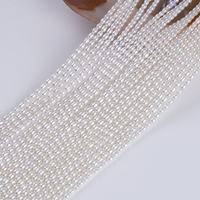 Perles d'eau douce naturelles blanches en forme de riz, de 2,5 à 3 mm, en vrac, pour la fabrication de bijoux