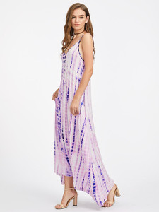 Robe Maxi Femmes cravate mourir Sexy À Dos Croisé Wrap Robes D'été Élégant Club Longue Cami Robe Plissée - Product Image 2